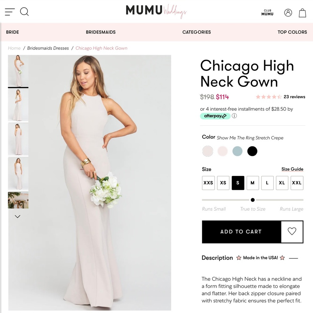Mumu Chicago High Neck Gown - Show Me The Ring Stretch Crepe S